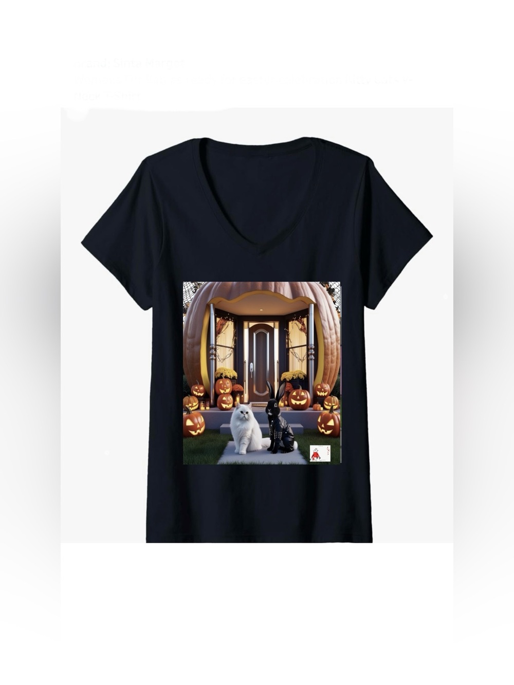 HANDCRAFTED digital art print of a pumpkin house with fur babies in Halloween - Picture 5 of 17